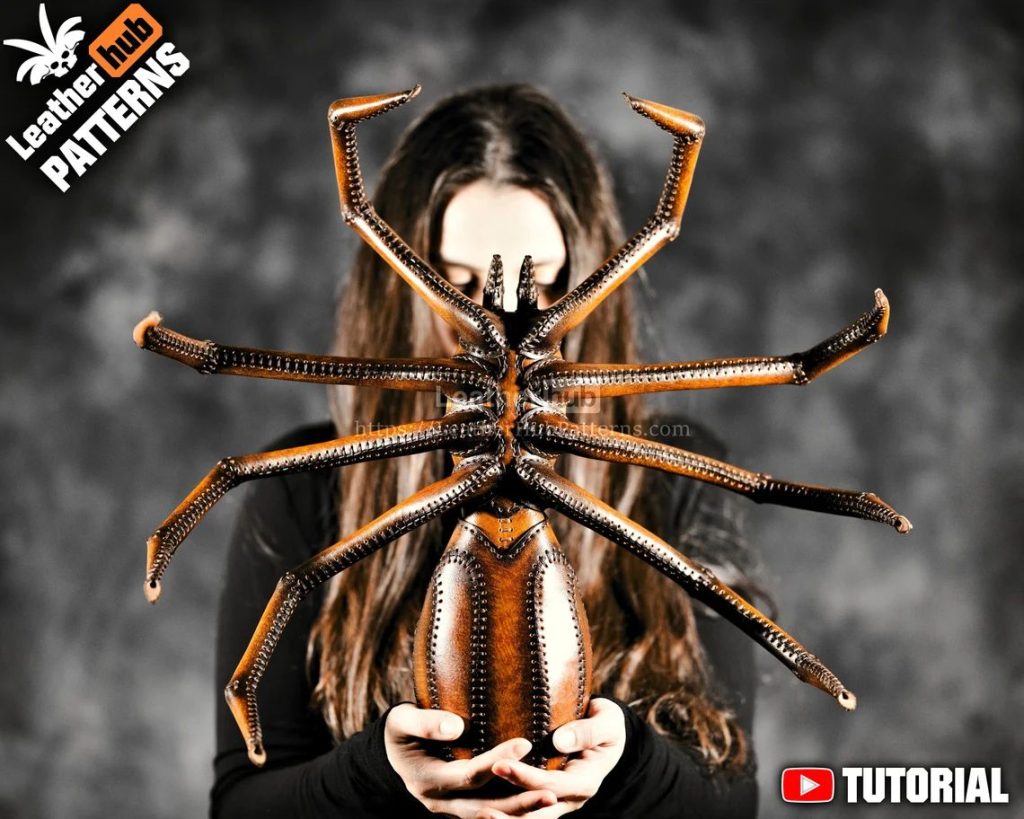 图片[2]-手工皮具图纸 皮蜘蛛lh097-皮艺果手工皮具图纸