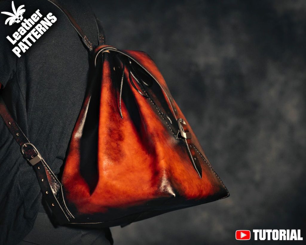 图片[3]-手工皮具图纸 三角背包lh099-皮艺果手工皮具图纸