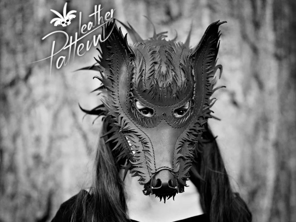 图片[3]-手工皮具图纸 狼头头套lh103-皮艺果手工皮具图纸