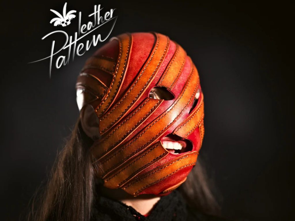 图片[2]-手工皮具图纸 扭曲面具 lh106-皮艺果手工皮具图纸