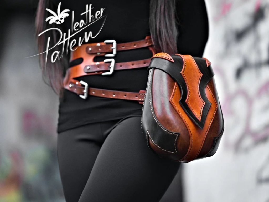 图片[1]-手工皮具图纸 腰挎包lh107-皮艺果手工皮具图纸