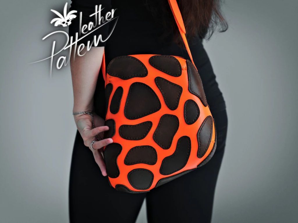 图片[1]-手工皮具图纸 补丁挎包lh108-皮艺果手工皮具图纸