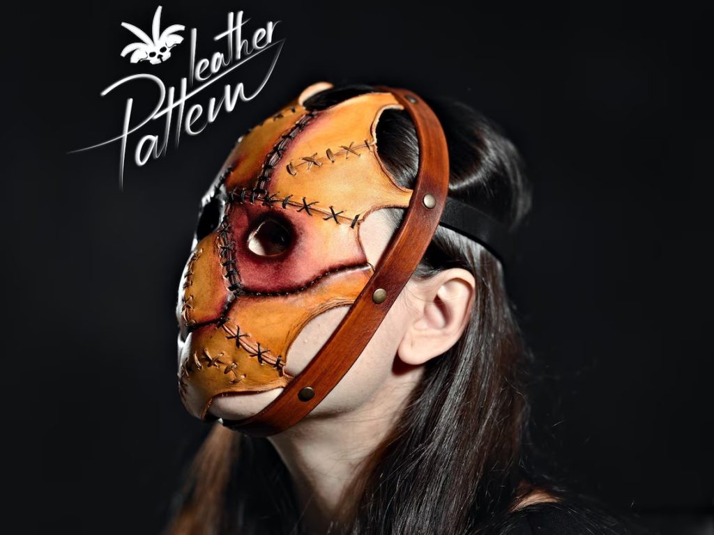 图片[3]-手工皮具图纸 面具lh114-皮艺果手工皮具图纸