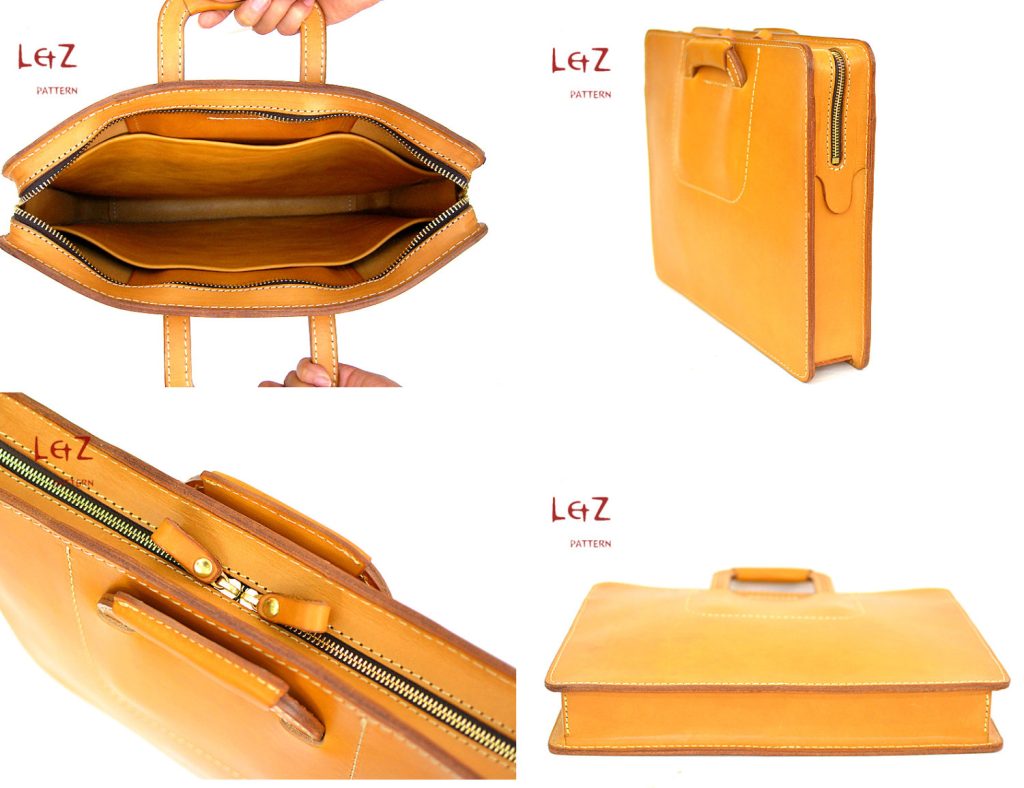 图片[3]-手工皮具图纸 公文包lp035-皮艺果手工皮具图纸