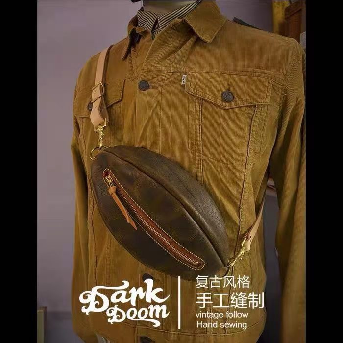 手工皮具图纸 胸包lp037-皮艺果手工皮具图纸