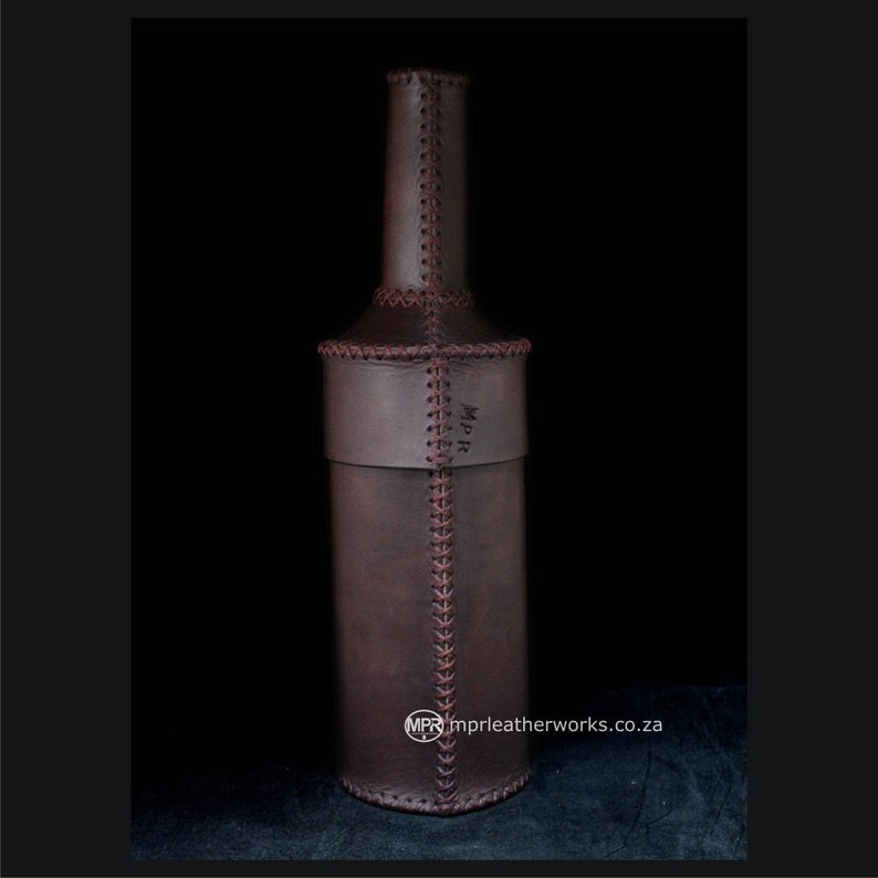 手工皮具图纸 酒瓶套mp002-皮艺果手工皮具图纸