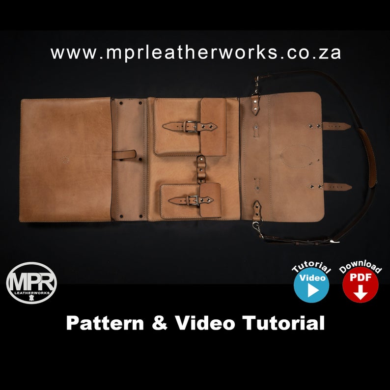 图片[3]-手工皮具图纸 公文包mp005-皮艺果手工皮具图纸