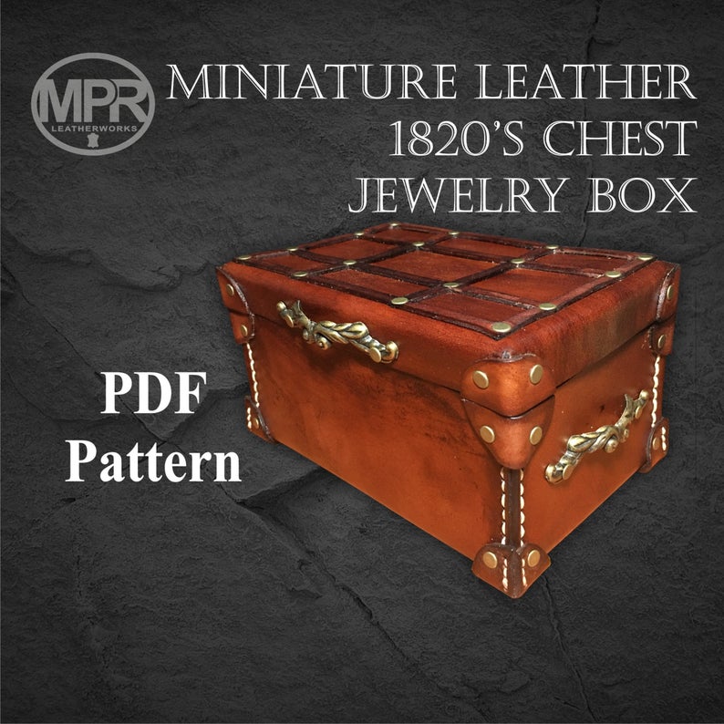 图片[3]-手工皮具图纸 珠宝箱mp010-皮艺果手工皮具图纸