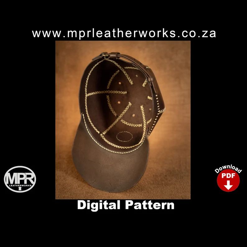 图片[3]-手工皮具图纸 棒球帽 mp037-皮艺果手工皮具图纸