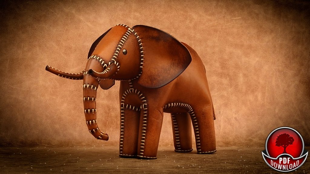 图片[3]-手工皮具图纸 大象oa004-皮艺果手工皮具图纸