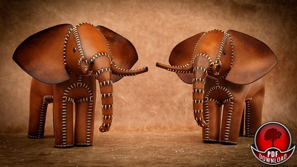 图片[1]-手工皮具图纸 大象oa004-皮艺果手工皮具图纸