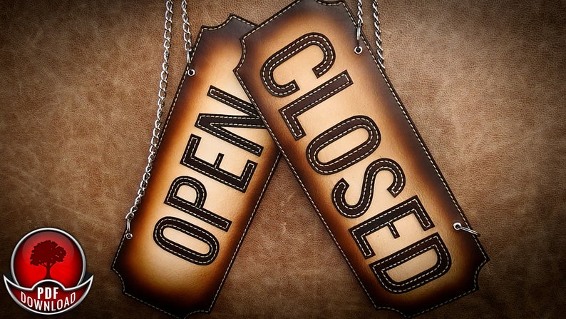 图片[2]-手工皮具图纸 营业牌oa013-皮艺果手工皮具图纸