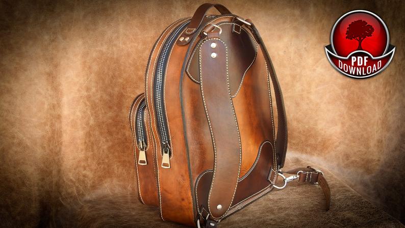 图片[3]-手工皮具图纸 双肩包oa016-皮艺果手工皮具图纸