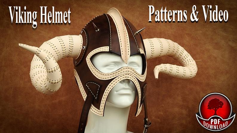 图片[3]-手工皮具图纸 维京牛角面具oa019-皮艺果手工皮具图纸