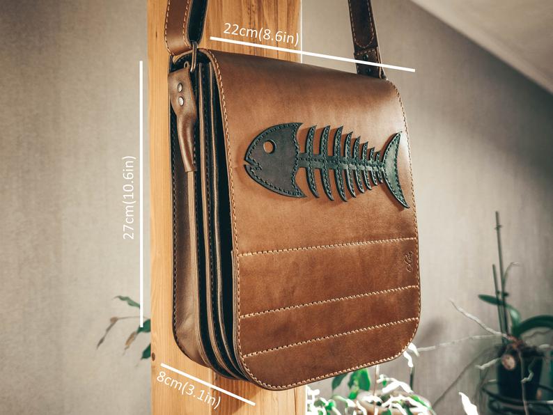 图片[2]-手工皮具图纸 鱼骨挎包ol012-皮艺果手工皮具图纸