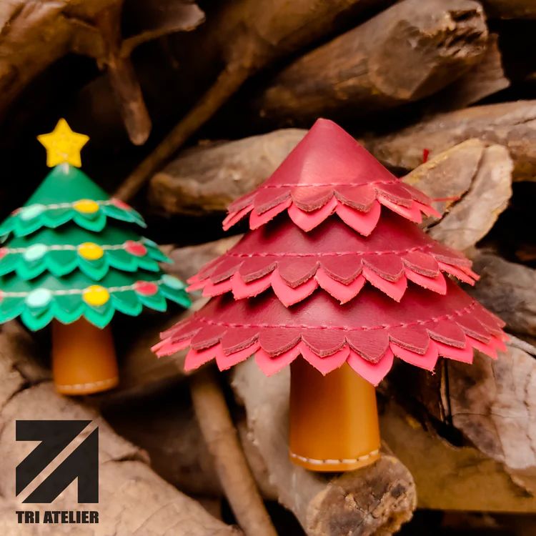 图片[2]-手工皮具图纸 圣诞树 ta003-皮艺果手工皮具图纸