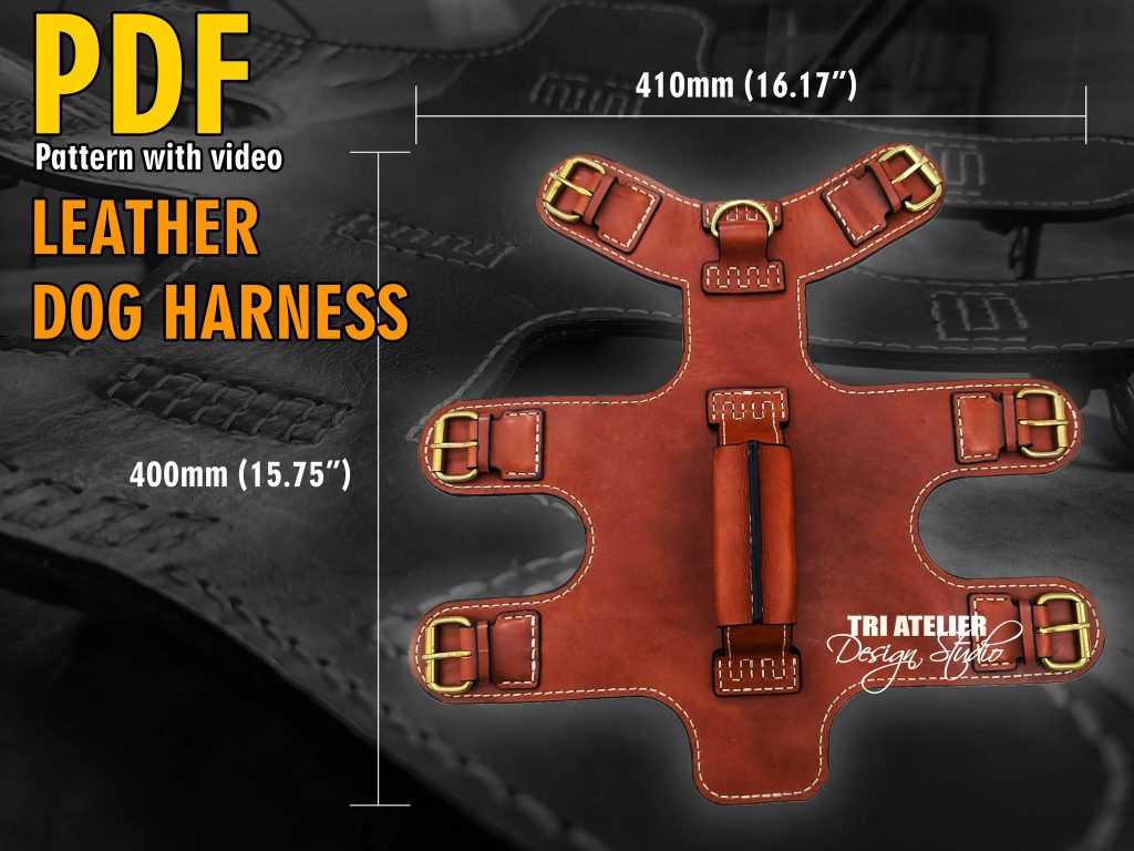 图片[3]-手工皮具图纸 狗背带ta004-皮艺果手工皮具图纸