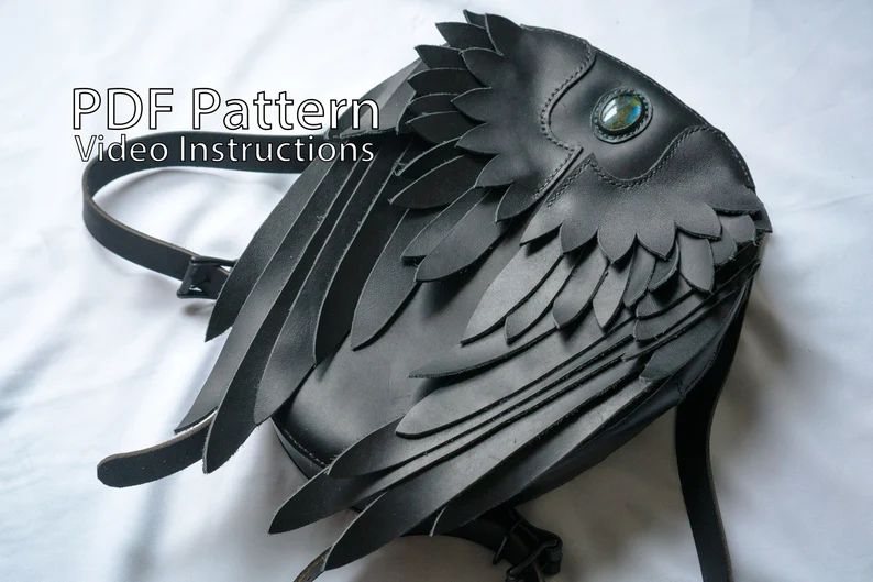 图片[3]-手工皮具图纸 乌鸦背包pa032-皮艺果手工皮具图纸