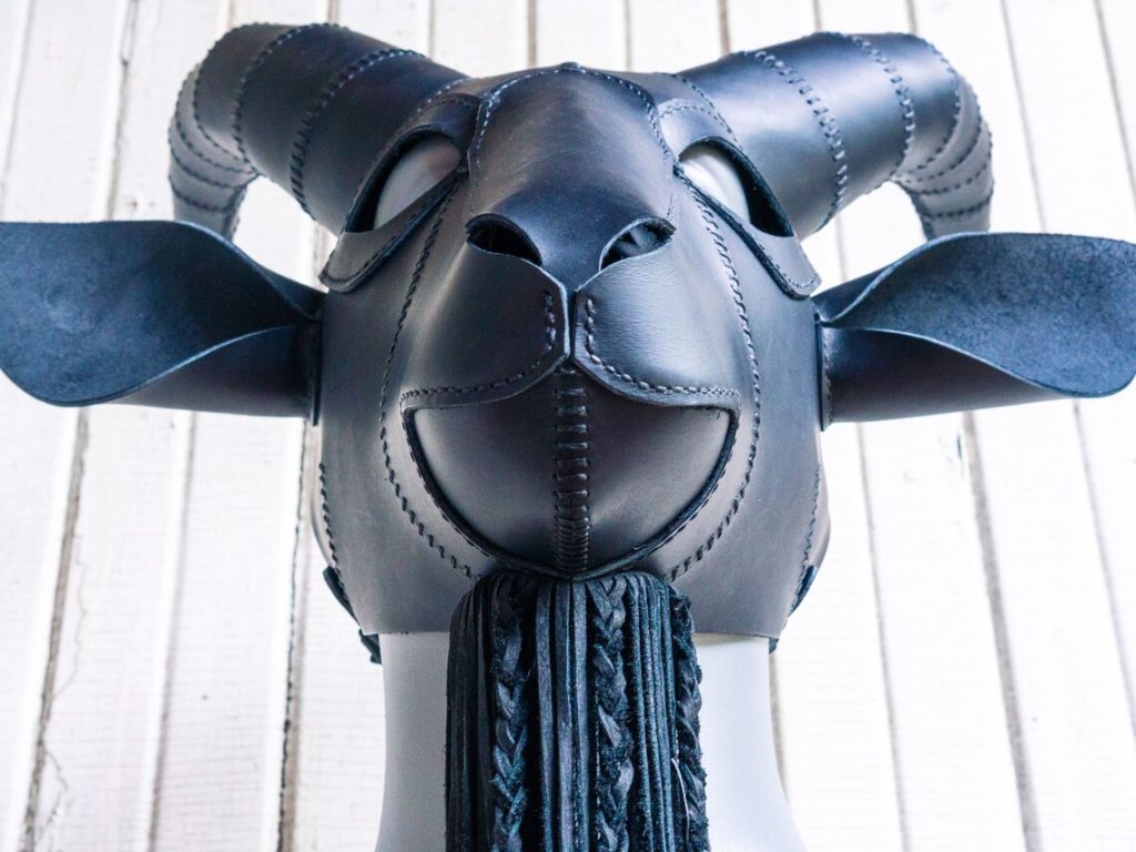 图片[3]-手工皮具图纸 山羊面具pa049-皮艺果手工皮具图纸