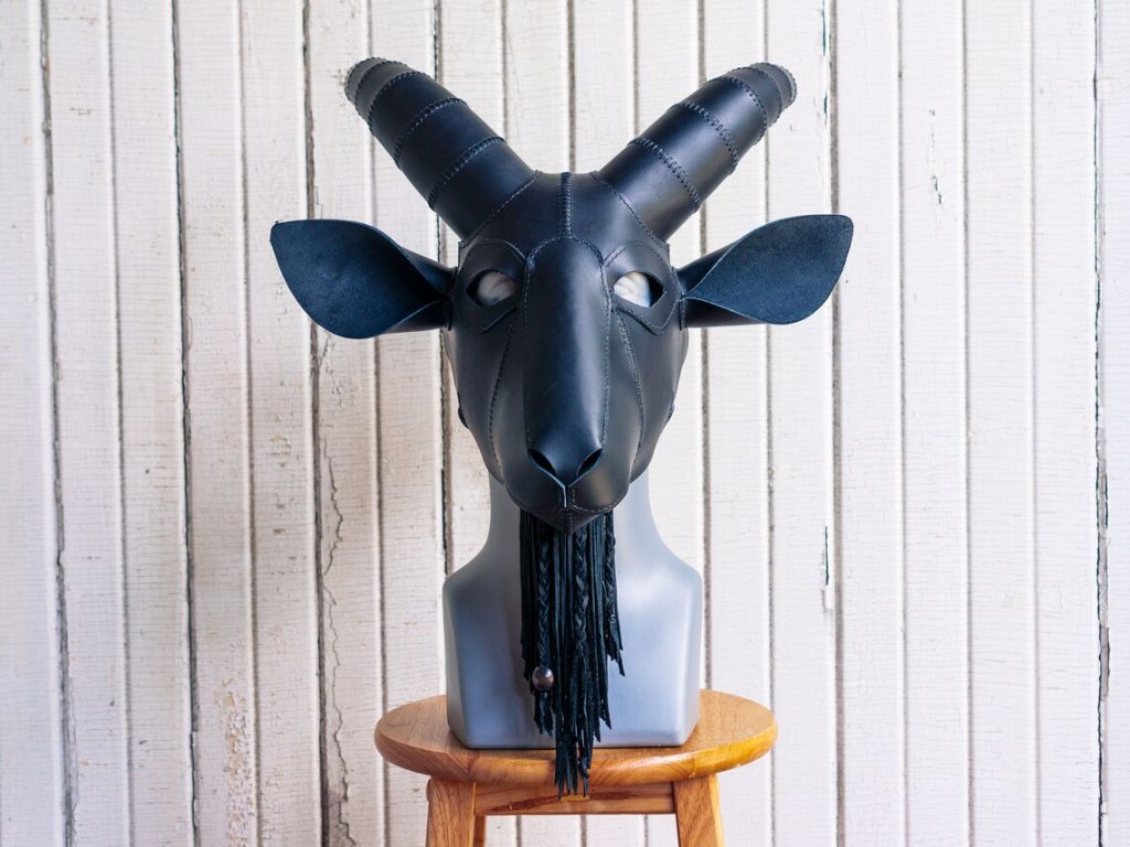 图片[2]-手工皮具图纸 山羊面具pa049-皮艺果手工皮具图纸