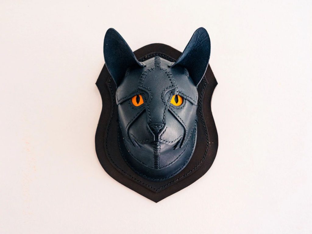 图片[1]-手工皮具图纸 壁挂猫pa051-皮艺果手工皮具图纸