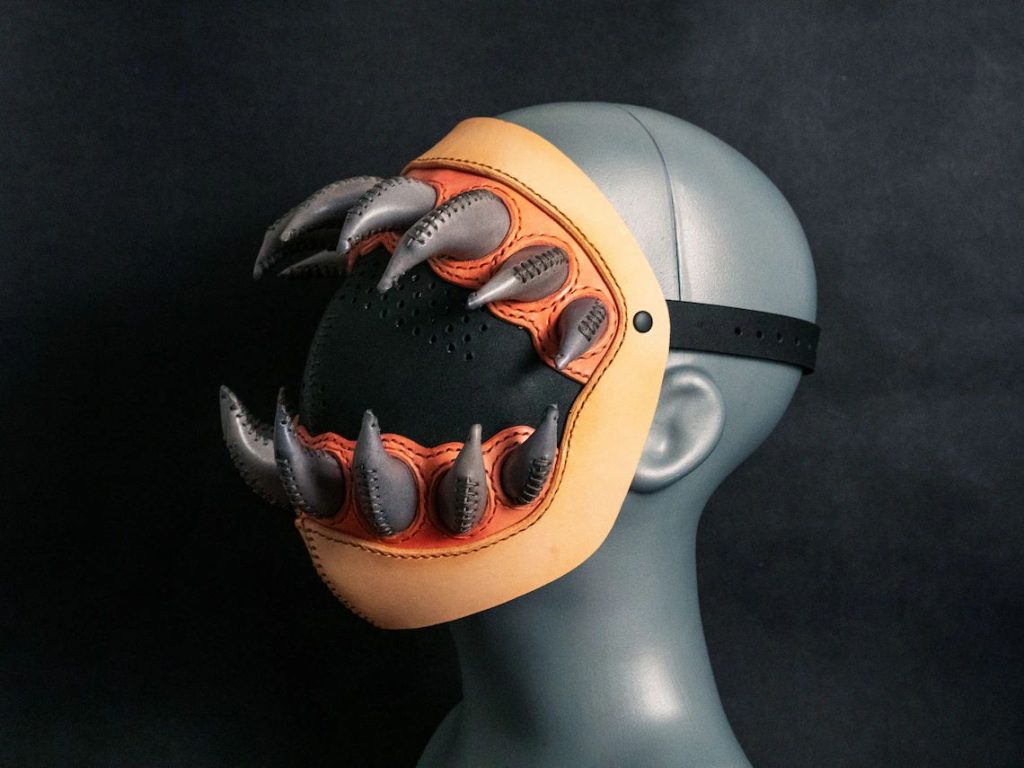 图片[2]-手工皮具图纸 牙齿面具pa054-皮艺果手工皮具图纸