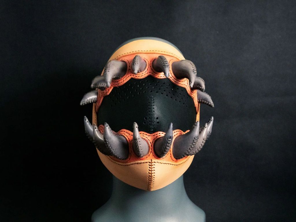 图片[1]-手工皮具图纸 牙齿面具pa054-皮艺果手工皮具图纸