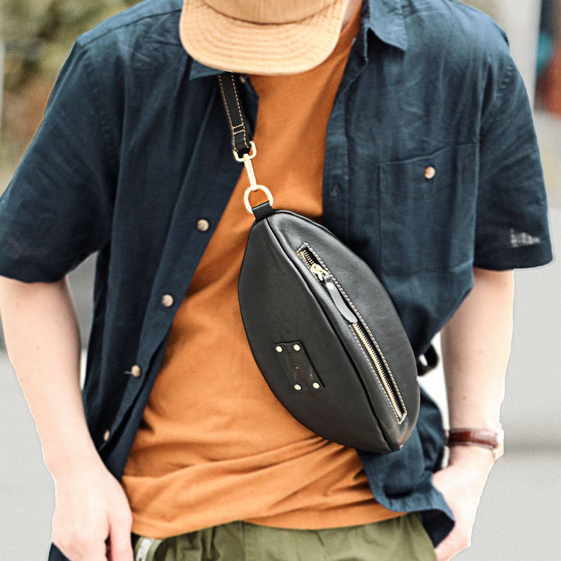 图片[3]-手工皮具图纸 胸包yl011-皮艺果手工皮具图纸