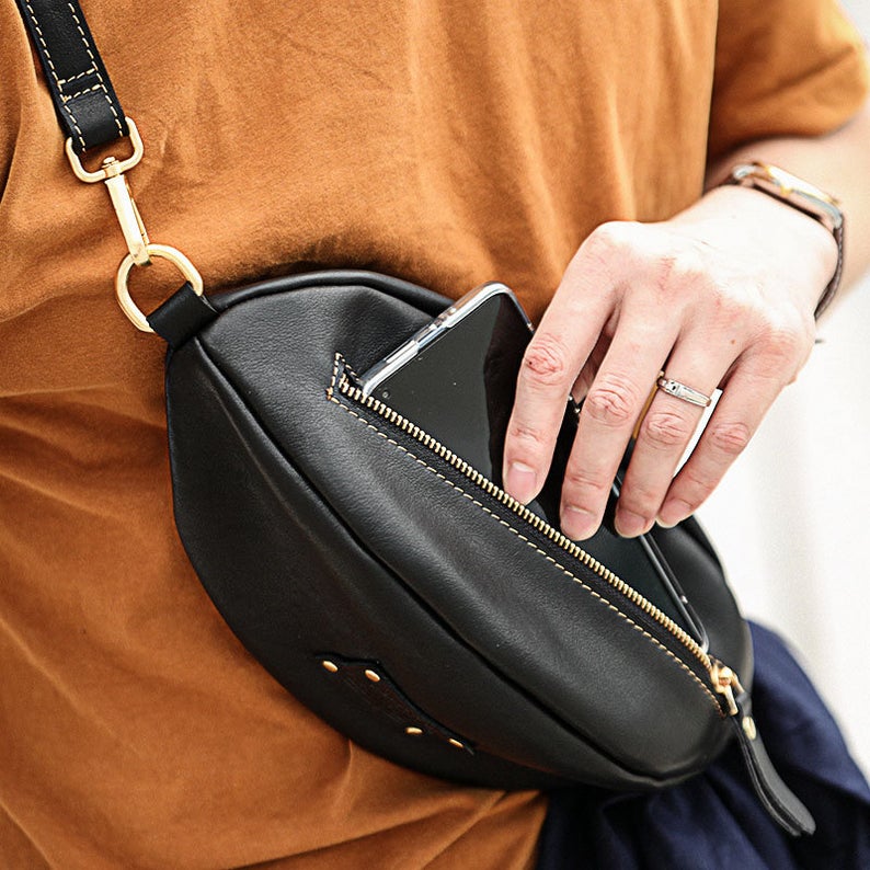 图片[2]-手工皮具图纸 胸包yl011-皮艺果手工皮具图纸