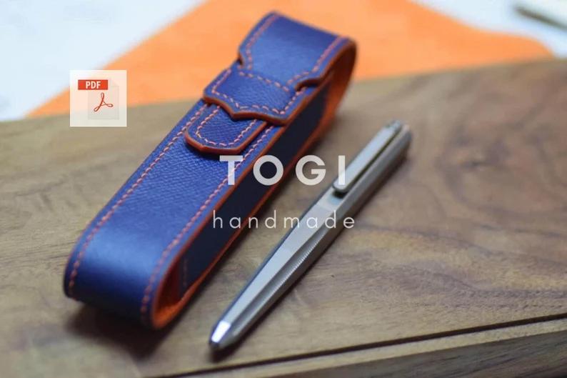 手工皮具图纸 笔盒tg002-皮艺果手工皮具图纸
