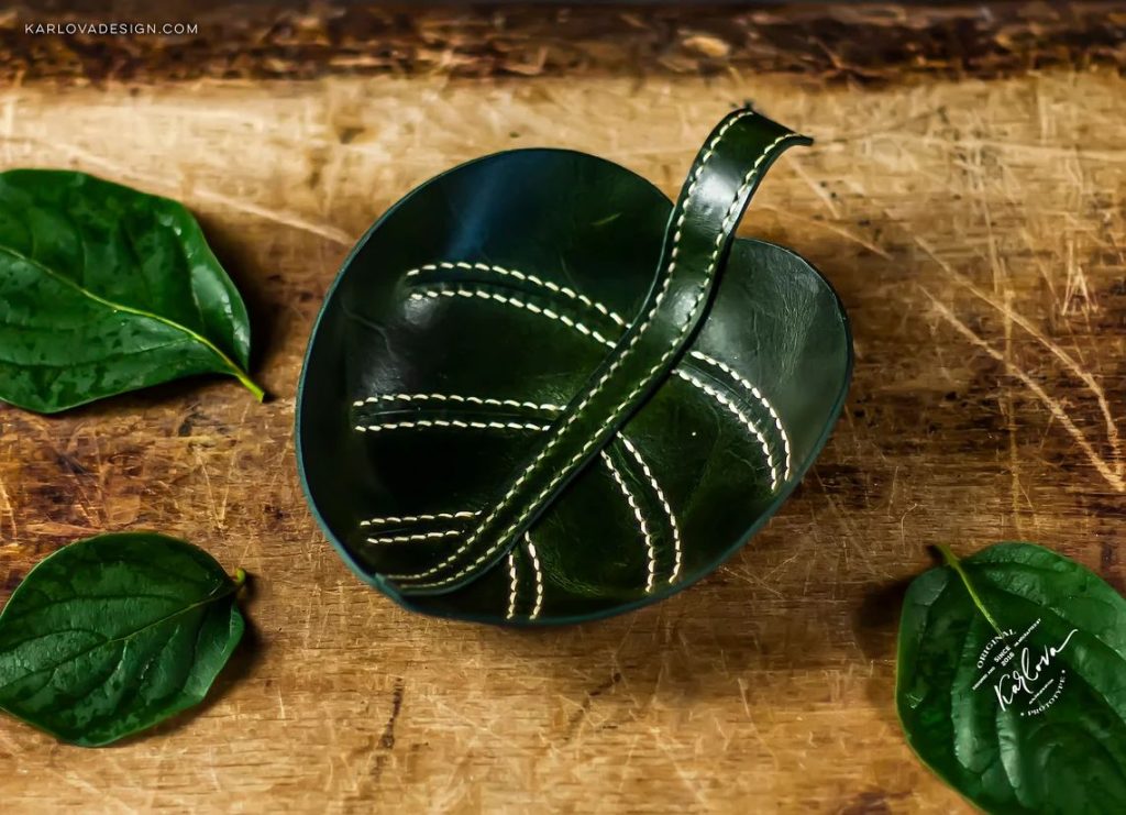 图片[2]-手工皮具图纸 树叶托盘kd072-皮艺果手工皮具图纸