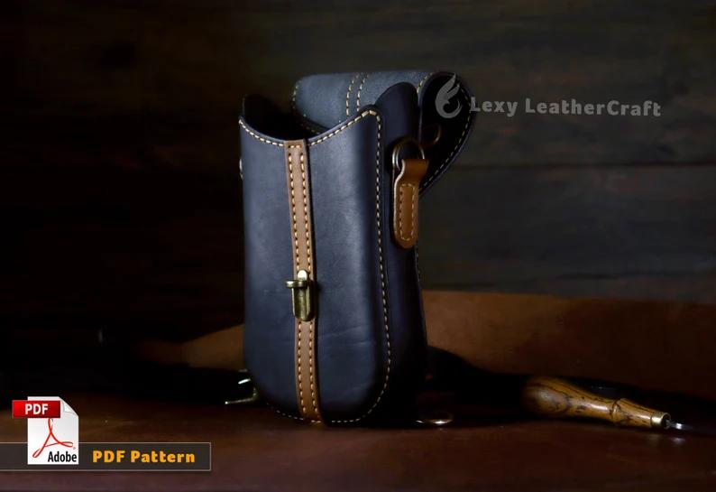 图片[2]-手工皮具图纸 手机包lc007-皮艺果手工皮具图纸