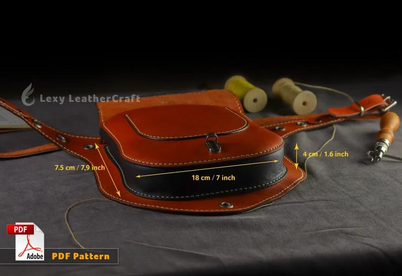 图片[2]-手工皮具图纸 臀包lc008-皮艺果手工皮具图纸