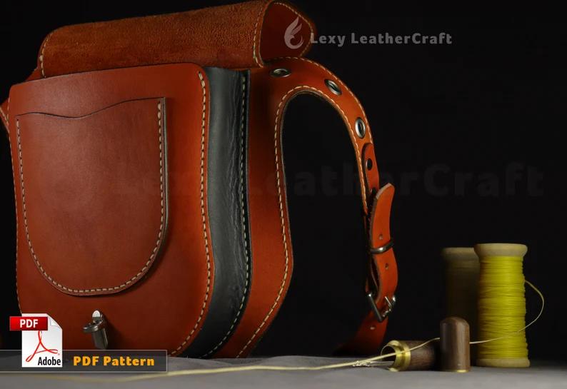 图片[3]-手工皮具图纸 臀包lc008-皮艺果手工皮具图纸