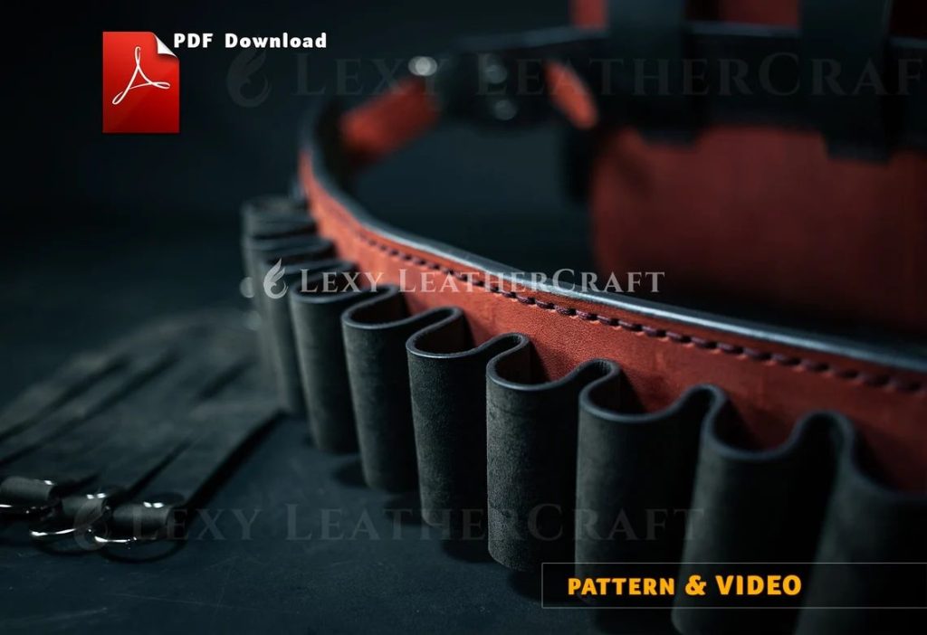 图片[2]-手工皮具图纸 子弹包lc016-皮艺果手工皮具图纸