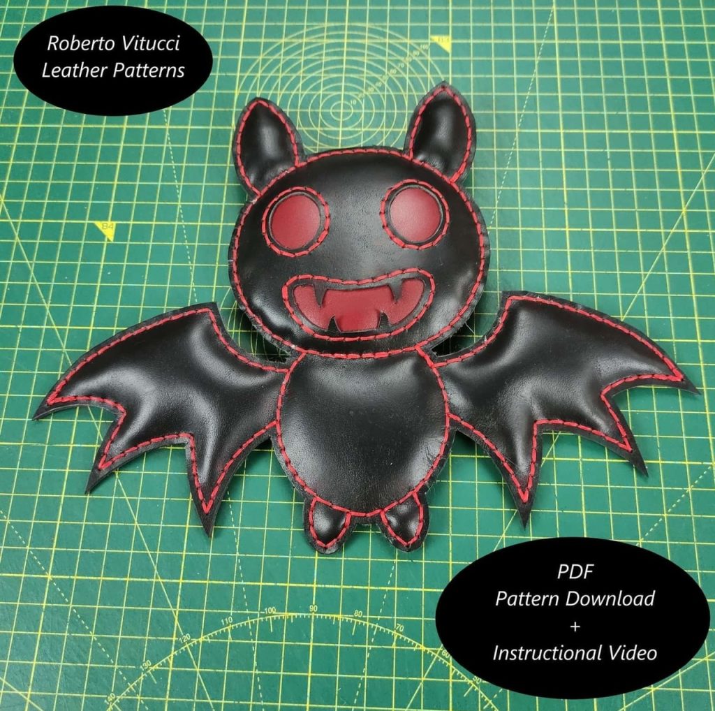 图片[1]-手工皮具图纸 蝙蝠rv004-皮艺果手工皮具图纸