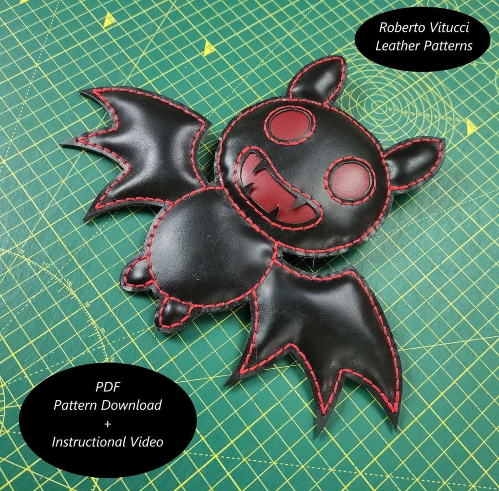 图片[2]-手工皮具图纸 蝙蝠rv004-皮艺果手工皮具图纸