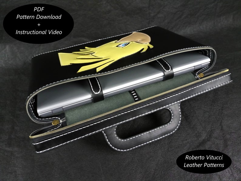 图片[3]-手工皮具图纸 电脑包rv007-皮艺果手工皮具图纸