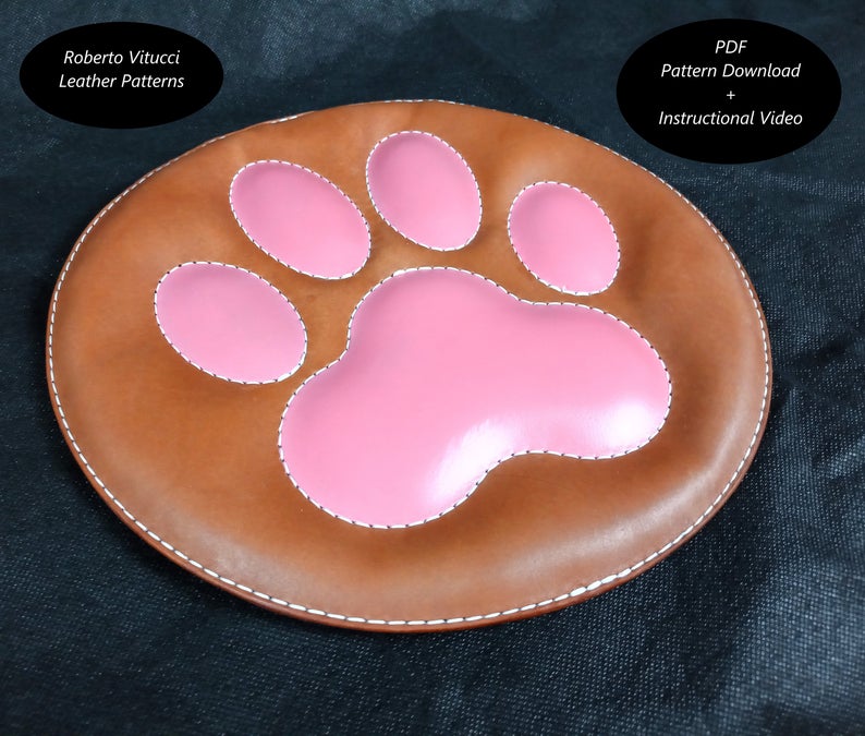 图片[2]-手工皮具图纸 猫爪垫rv016-皮艺果手工皮具图纸