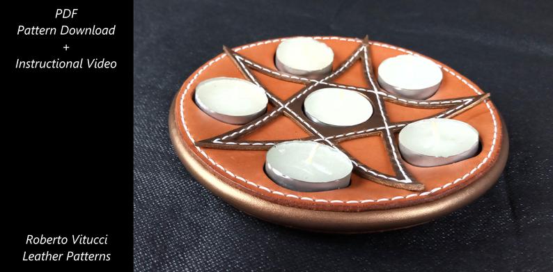 图片[3]-手工皮具图纸 五角星烛台rv027-皮艺果手工皮具图纸