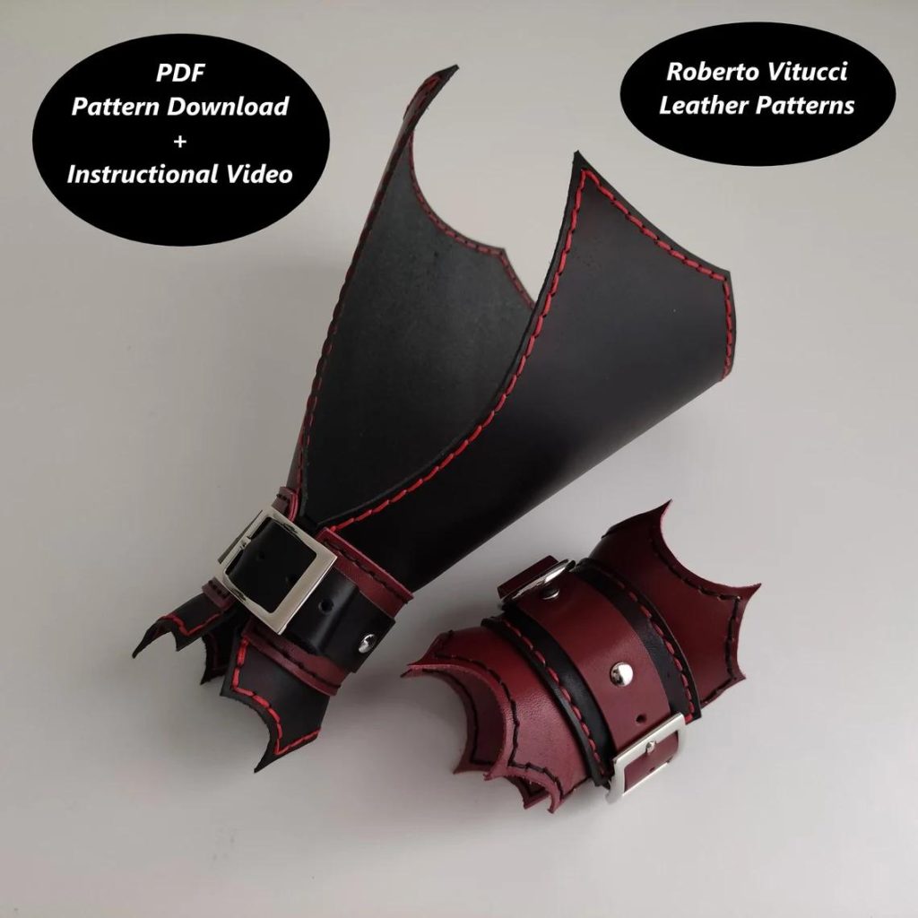 图片[3]-手工皮具图纸 吸血鬼脖领rv028-皮艺果手工皮具图纸