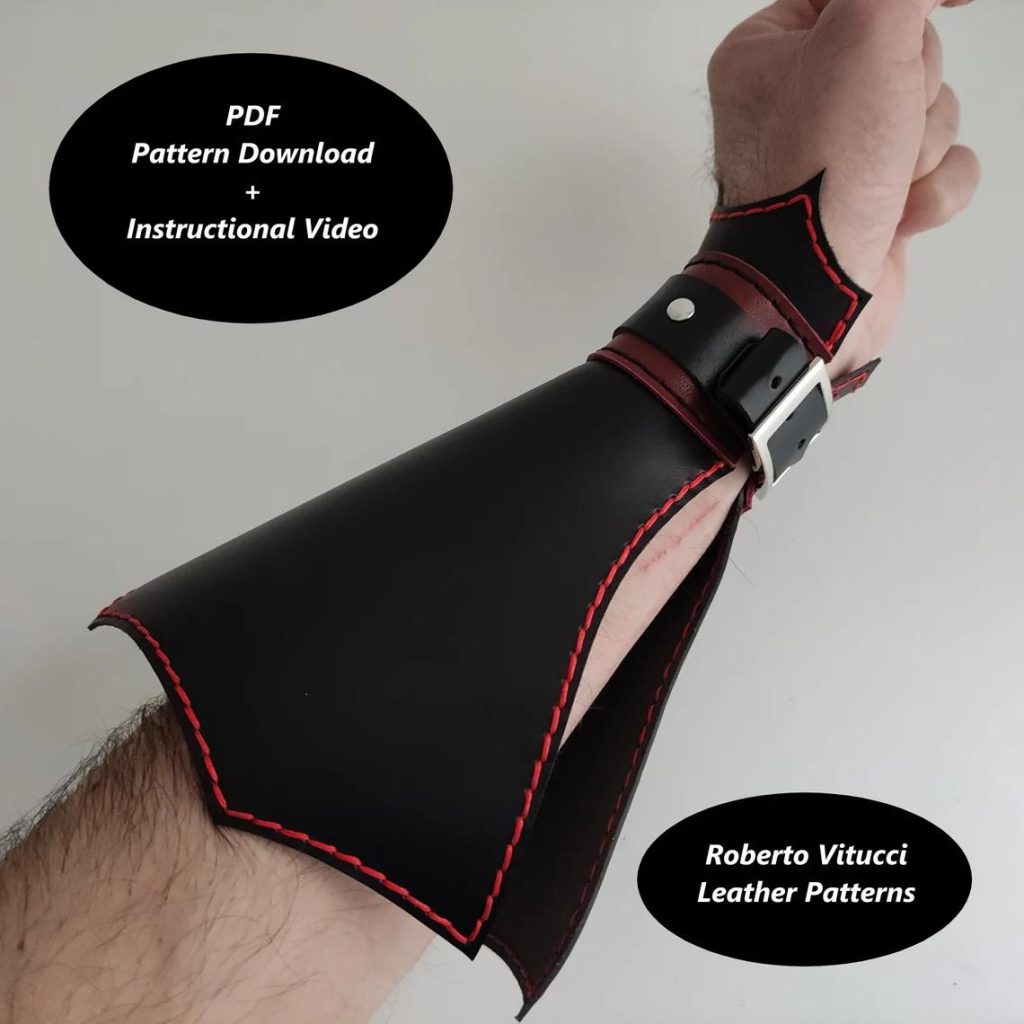 图片[2]-手工皮具图纸 吸血鬼脖领rv028-皮艺果手工皮具图纸