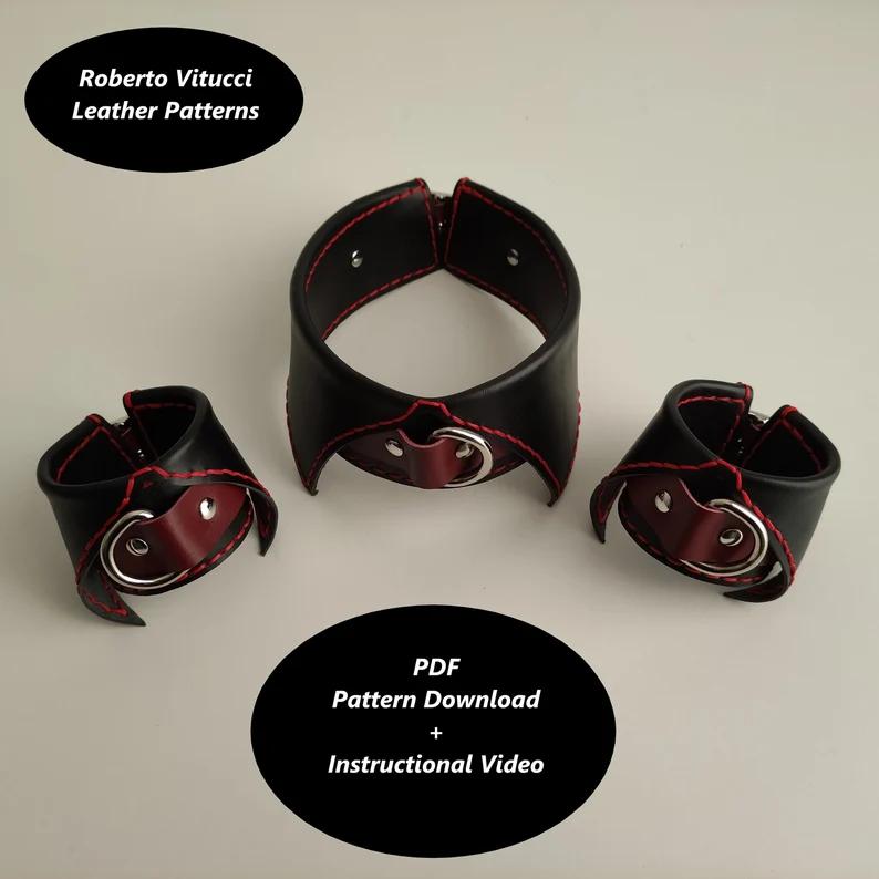 手工皮具图纸 项圈rv029-皮艺果手工皮具图纸