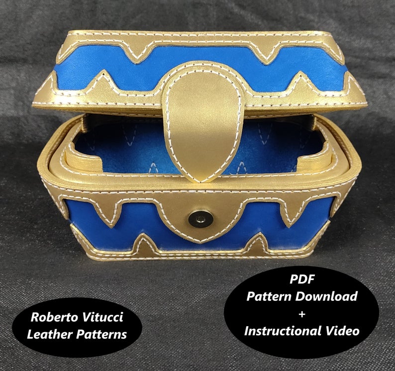 图片[2]-手工皮具图纸 珠宝箱rv030-皮艺果手工皮具图纸