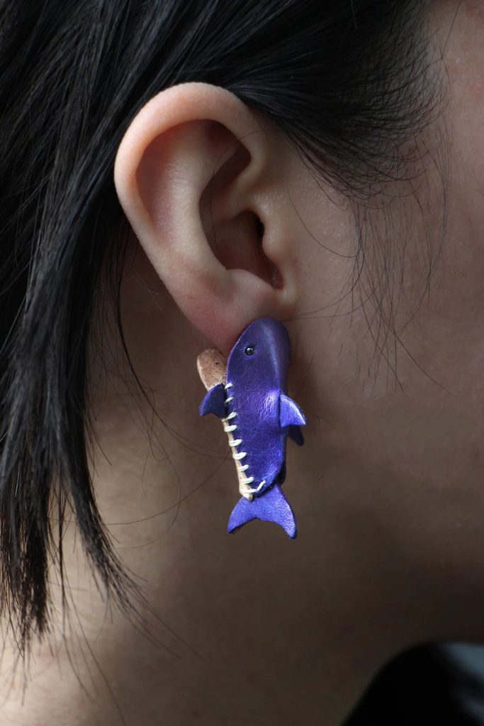 图片[1]-手工皮具图纸 鲨鱼耳环tp019-皮艺果手工皮具图纸