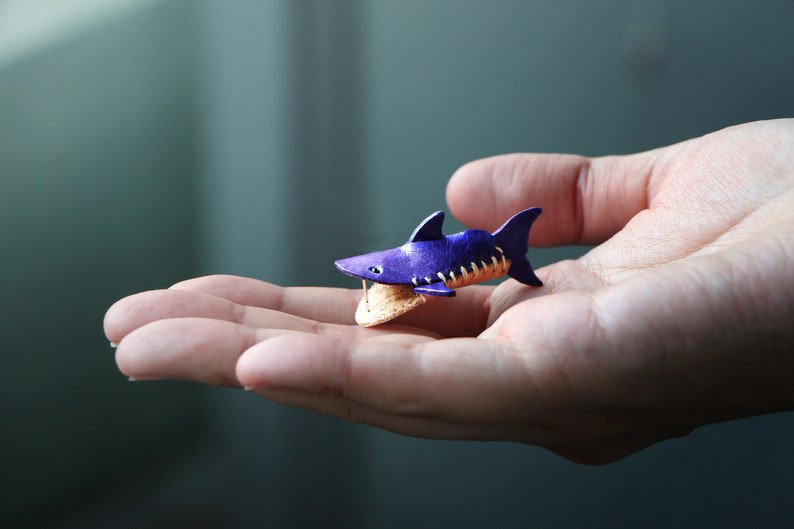 图片[2]-手工皮具图纸 鲨鱼耳环tp019-皮艺果手工皮具图纸