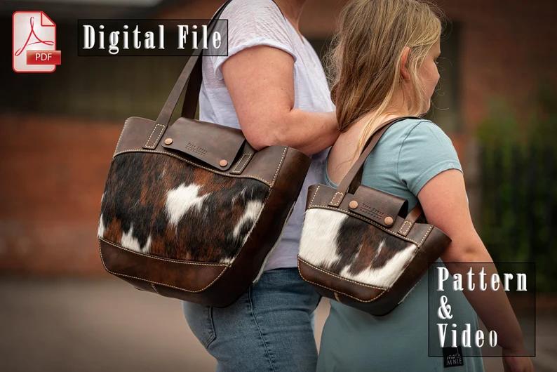 图片[3]-手工皮具图纸 子母托特包tr006-皮艺果手工皮具图纸