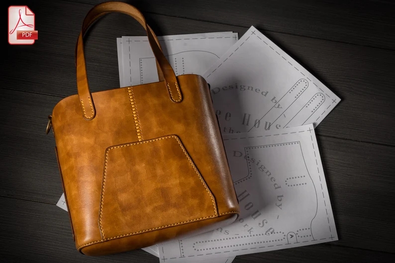 图片[3]-手工皮具图纸 托特包tr008-皮艺果手工皮具图纸