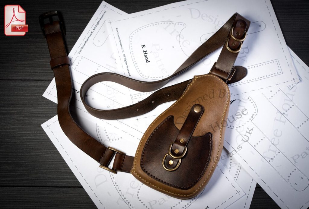 图片[3]-手工皮具图纸 胸包tr012-皮艺果手工皮具图纸