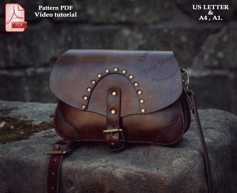 图片[2]-手工皮具图纸 挎包tr016-皮艺果手工皮具图纸